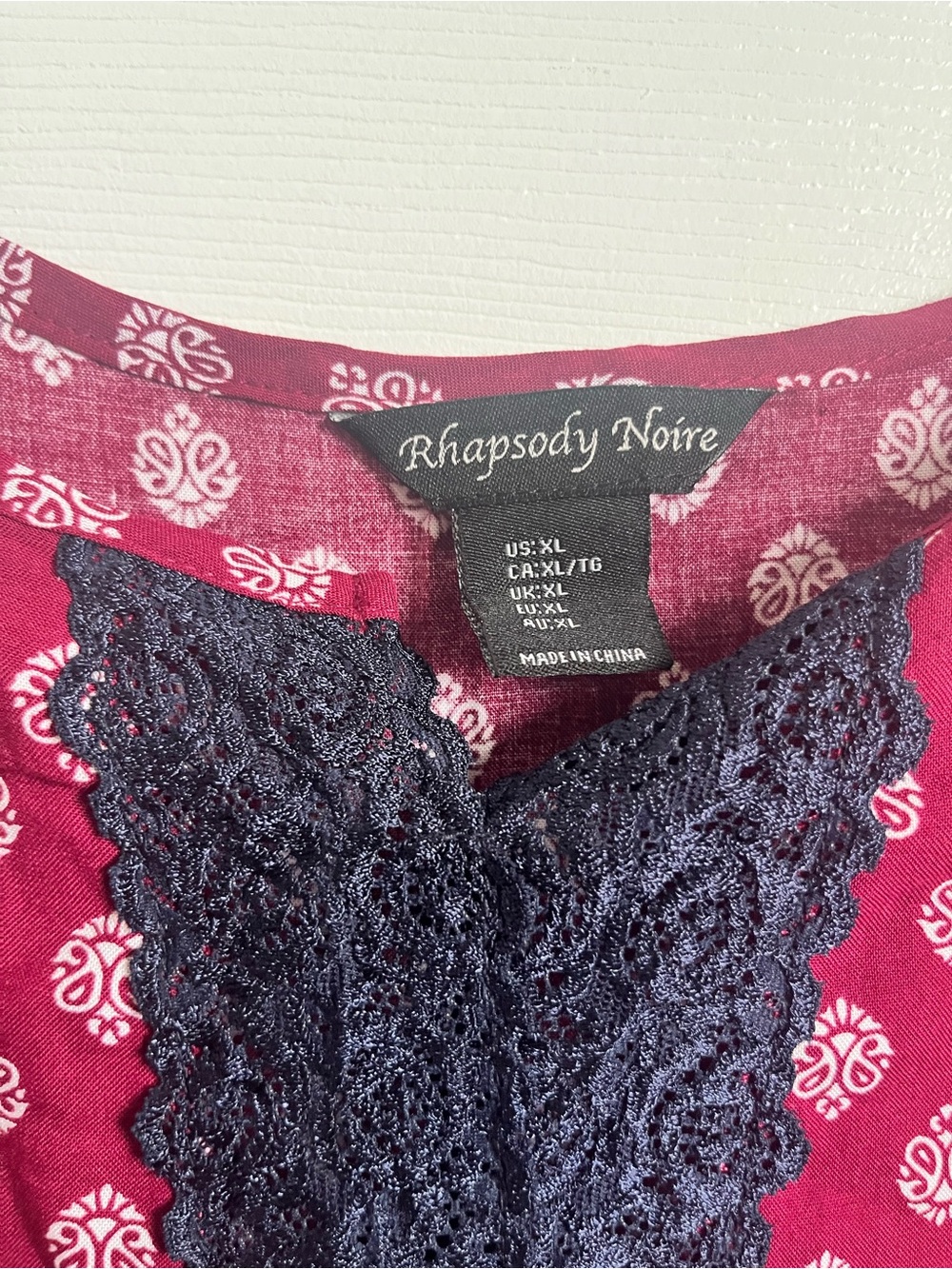 Rhapsody Noire Tank Top Boho Lace XL Sleeveless Polka Dot Summer Adjustable - Picture 2 of 7
